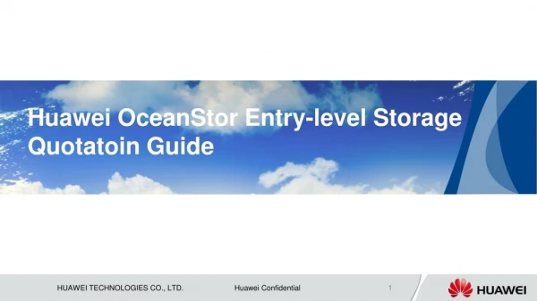 Huawei OceanStor Entry-level Storage Quotatoin Guide