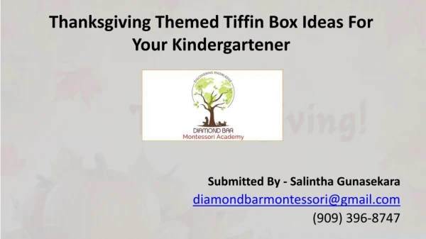 Thanksgiving 2019 Themed Tiffin Box Ideas for Your Kindergartener