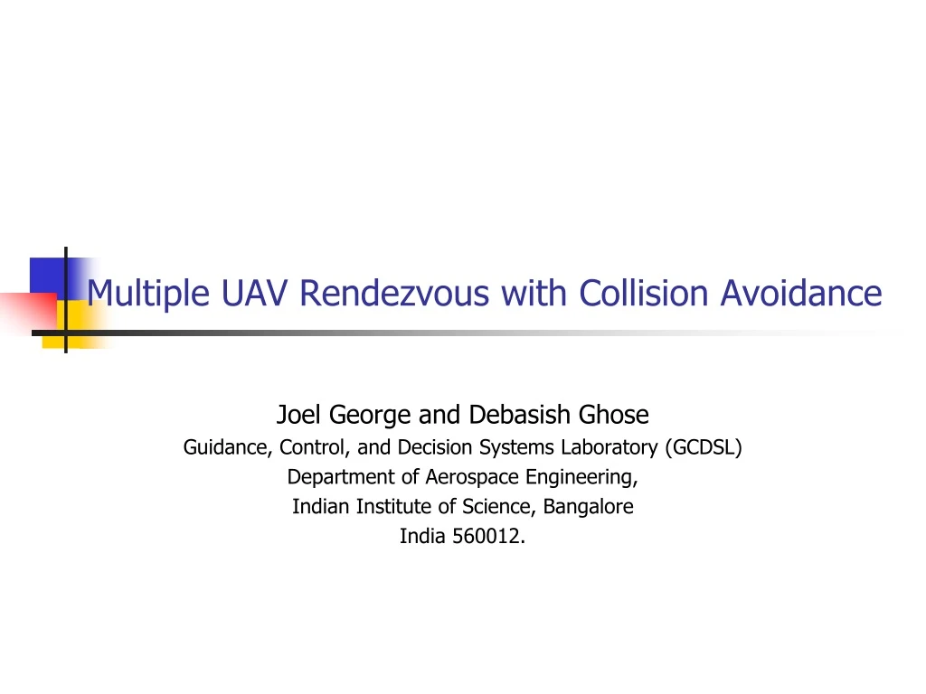 multiple uav rendezvous with collision avoidance