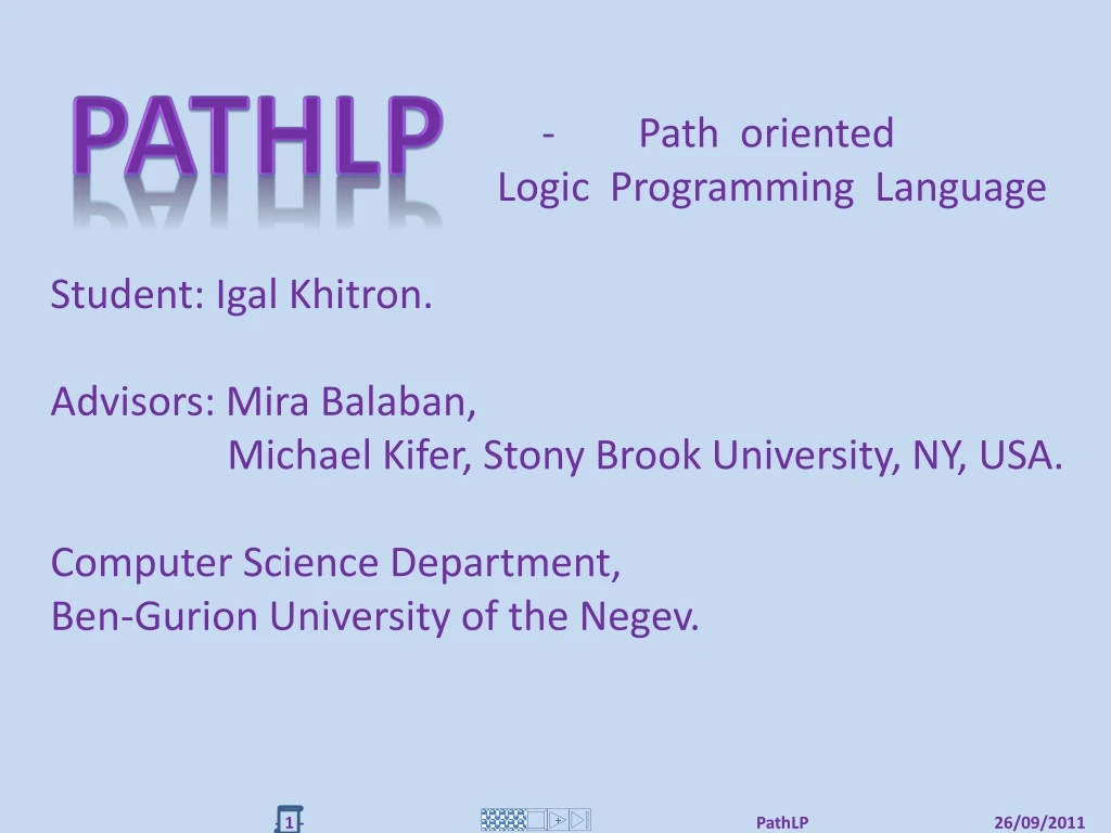 path oriented logic programming language