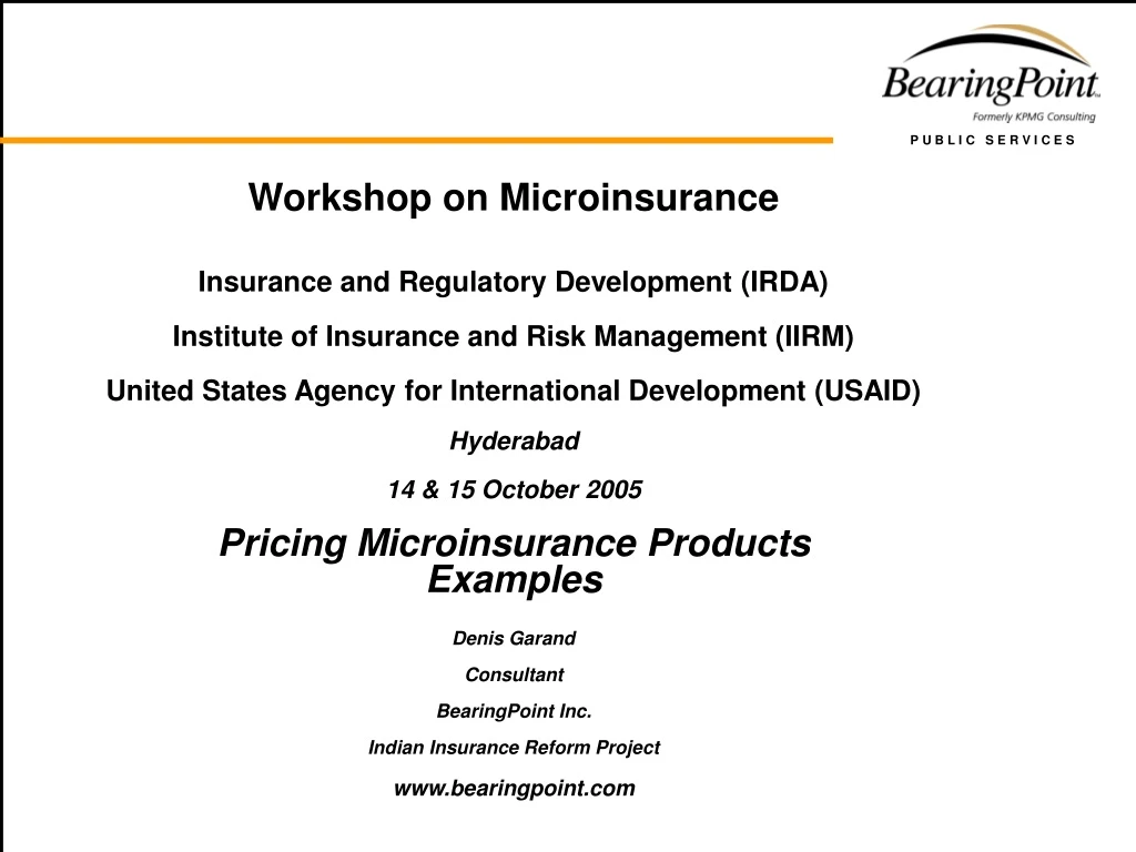 workshop on microinsurance insurance