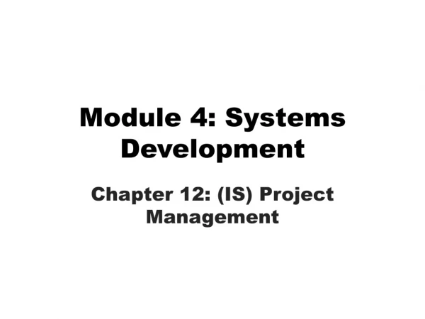 Module 4: Systems Development