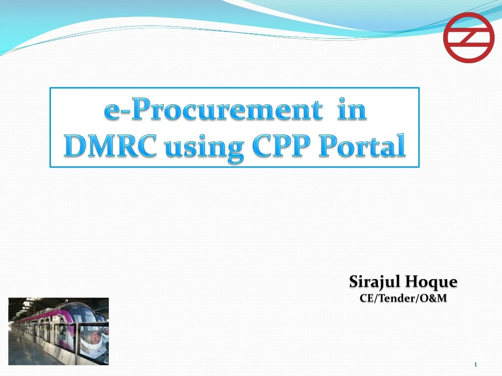 e procurement in dmrc using cpp portal