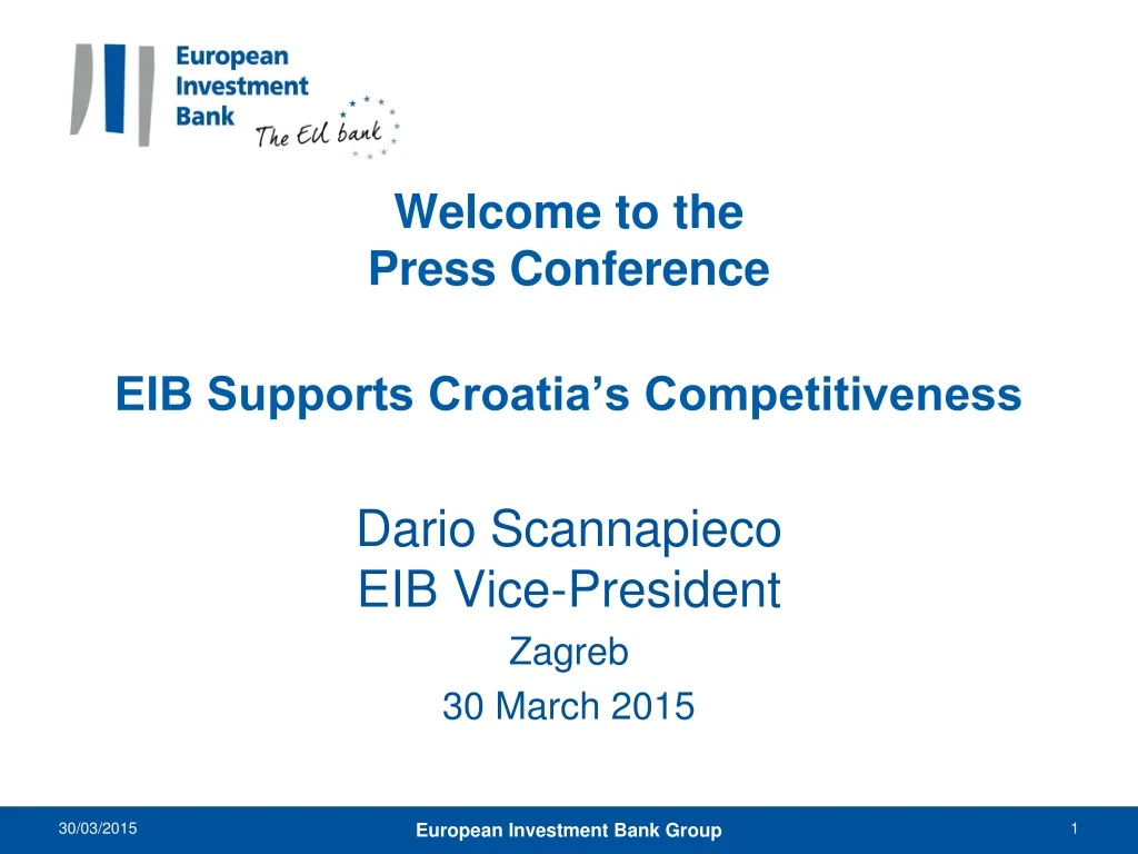 welcome to the press conference eib supports croatia s competitiveness