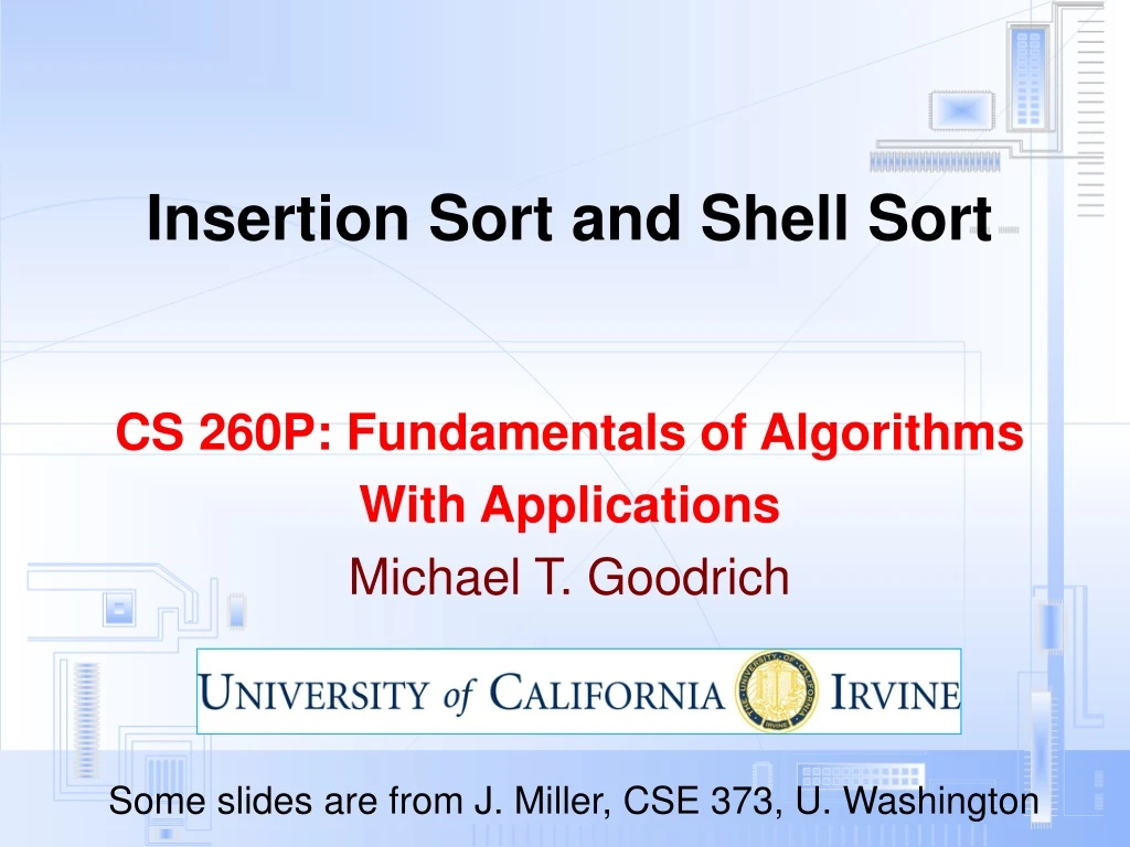 insertion sort and shell sort