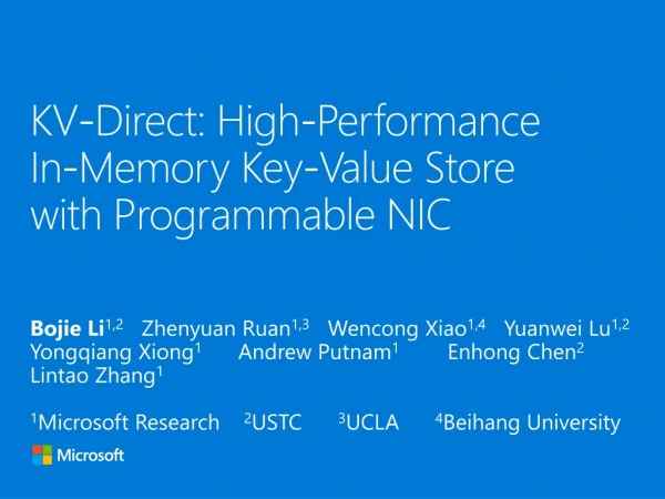 KV-Direct: High-Performance In-Memory Key-Value Store with Programmable NIC