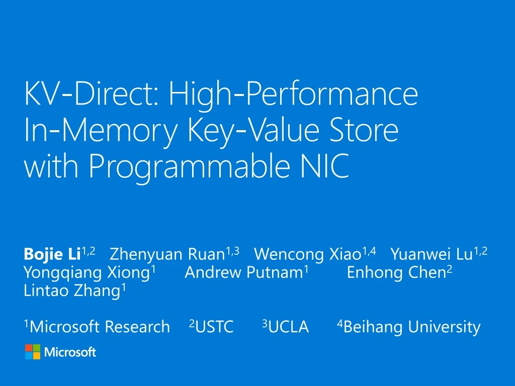 kv direct high performance in memory key value store with programmable nic