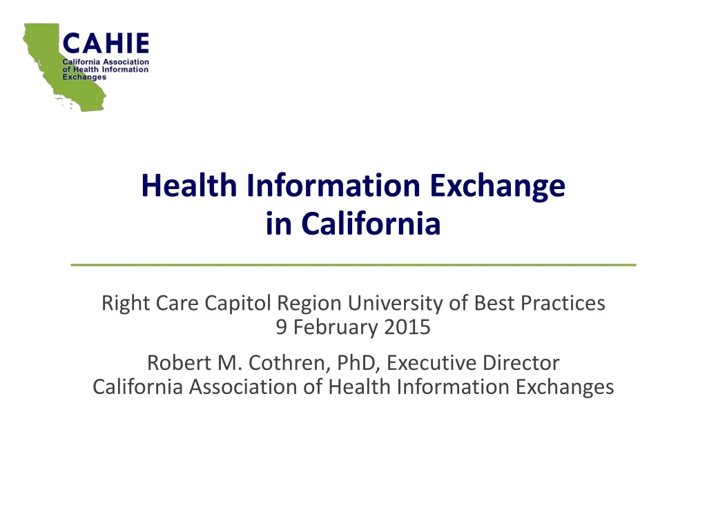 health information exchange in california