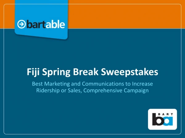 Fiji Spring Break Sweepstakes