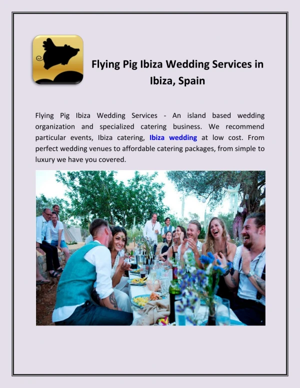Flying Pig Ibiza Wedding Services in Ibiza, Spain