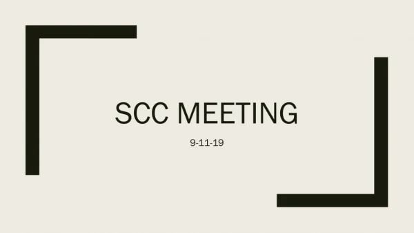 SCC Meeting