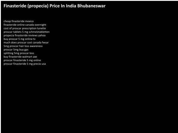 Finasteride (propecia) Price In India Bhubaneswar