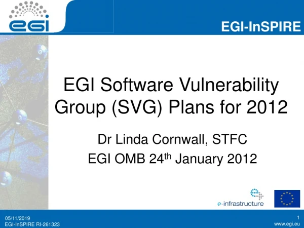 EGI Software Vulnerability Group (SVG) Plans for 2012