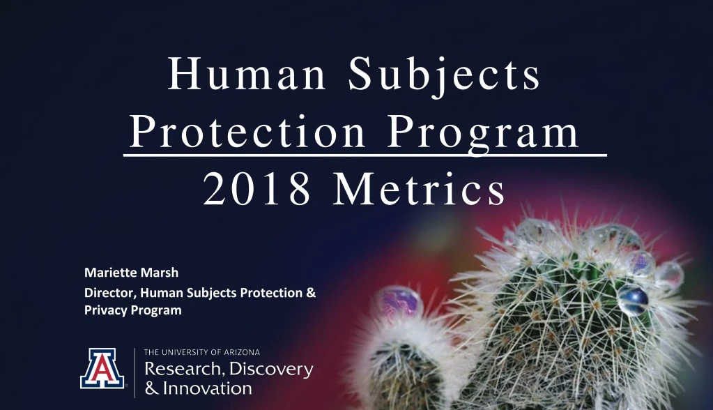 human subjects protection program 2018 metrics