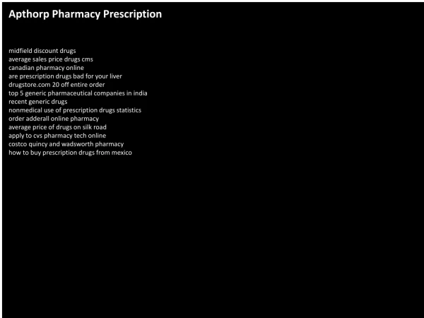 Apthorp Pharmacy Prescription