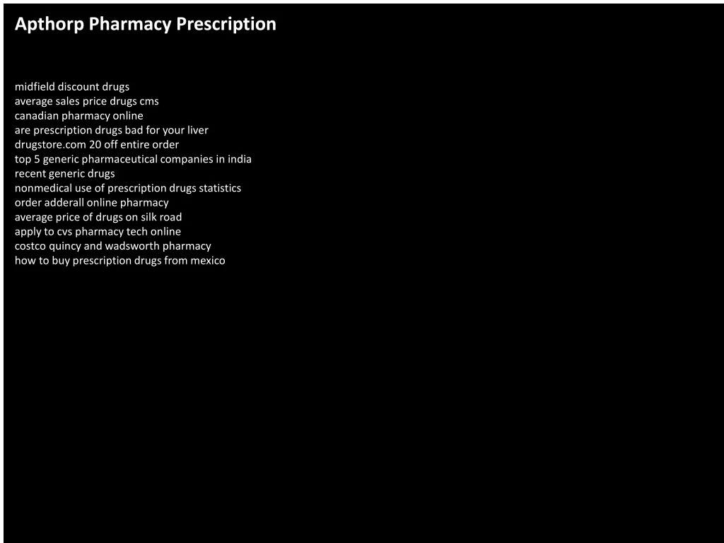 apthorp pharmacy prescription