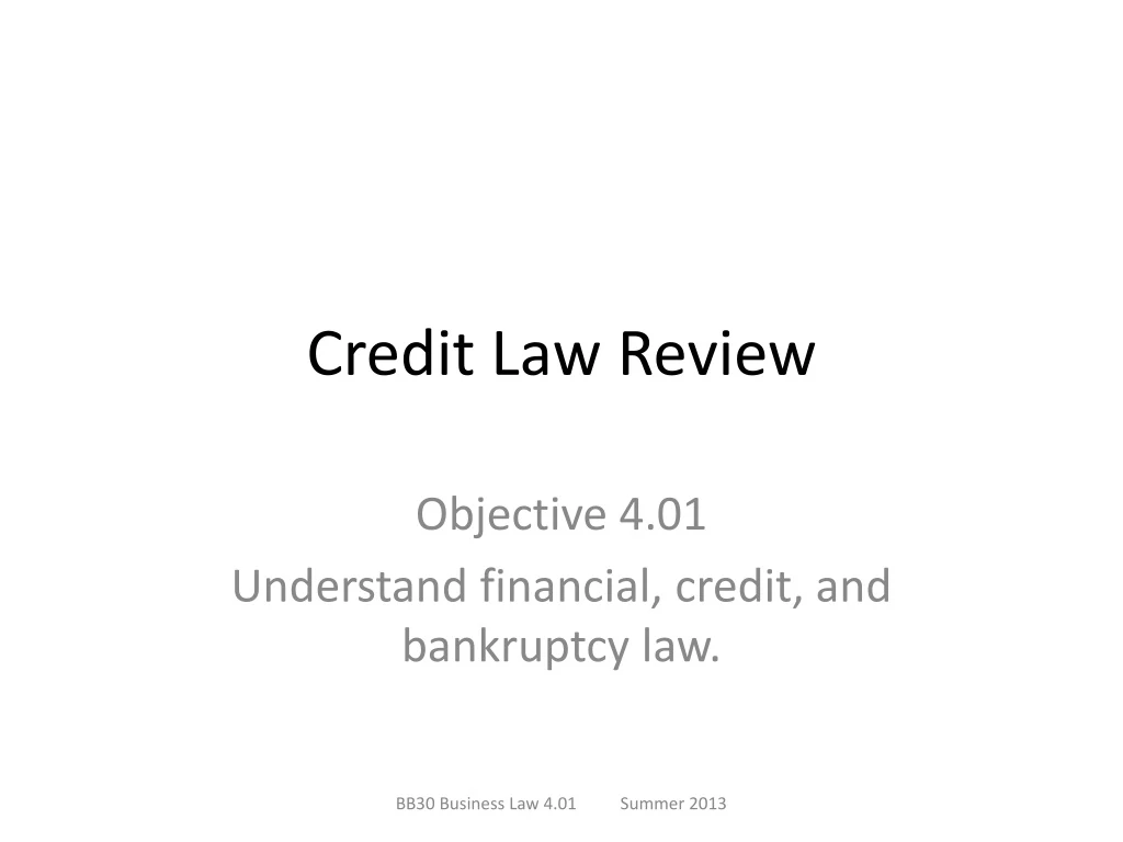 credit law review