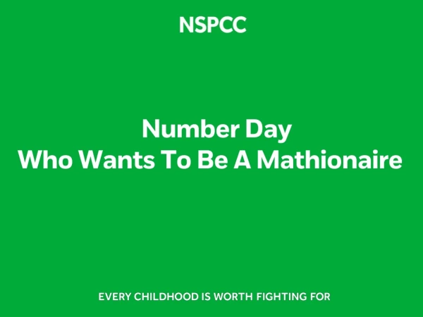 Number Day Who Wants To Be A Mathionaire ?