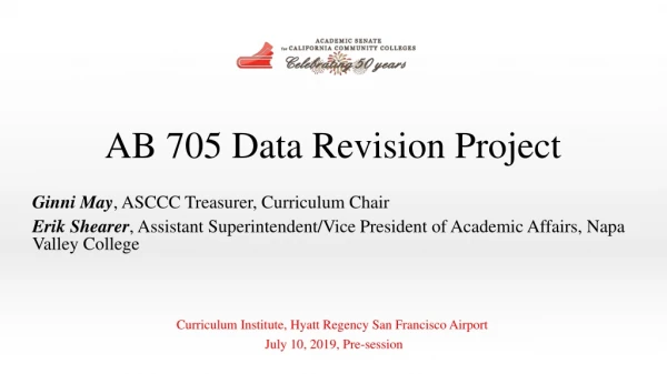 AB 705 Data Revision Project