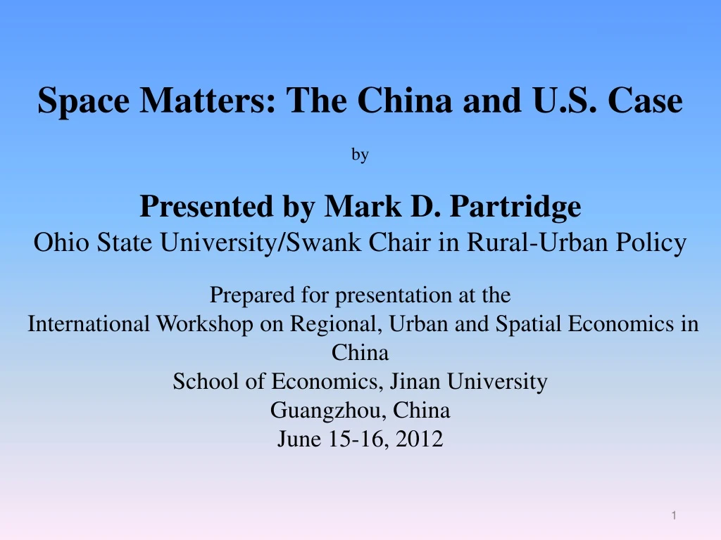 space matters the china and u s case by presented