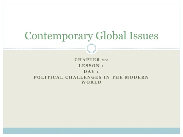Contemporary Global Issues