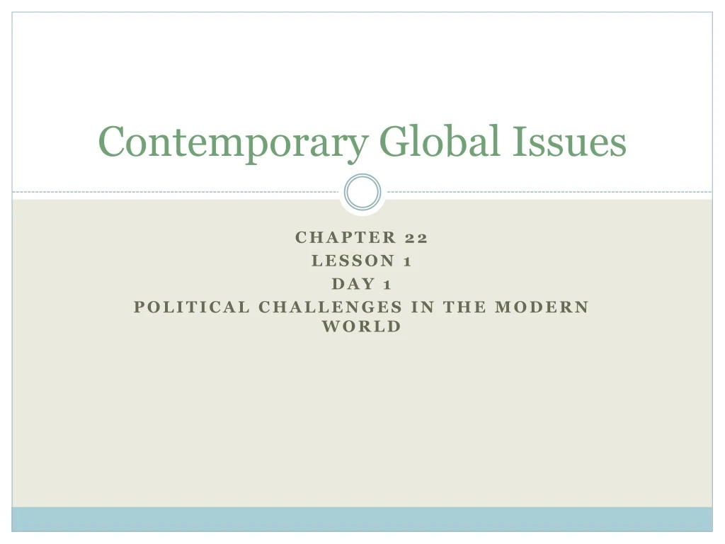 contemporary global issues