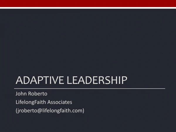 Adaptive leadership