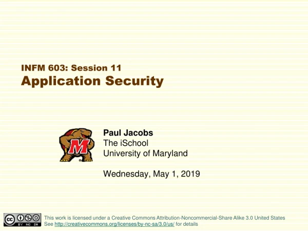Paul Jacobs The iSchool University of Maryland Wednesday, May 1, 2019