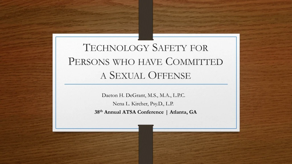 technology safety for persons who have committed a sexual offense