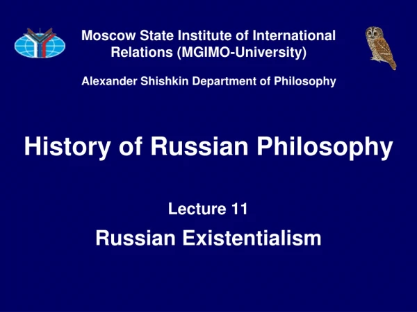 History of Russian Philosophy