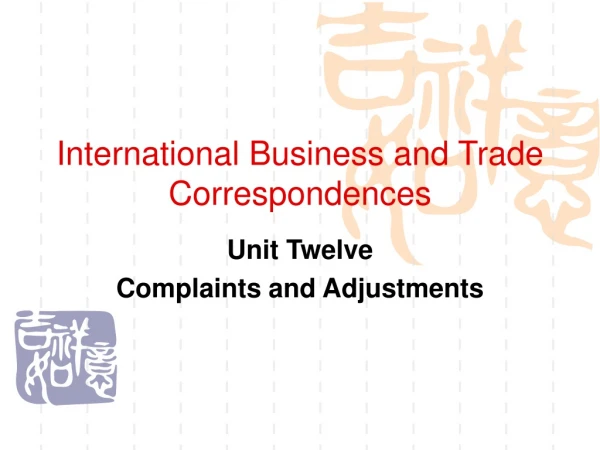 International Business and Trade Correspondences