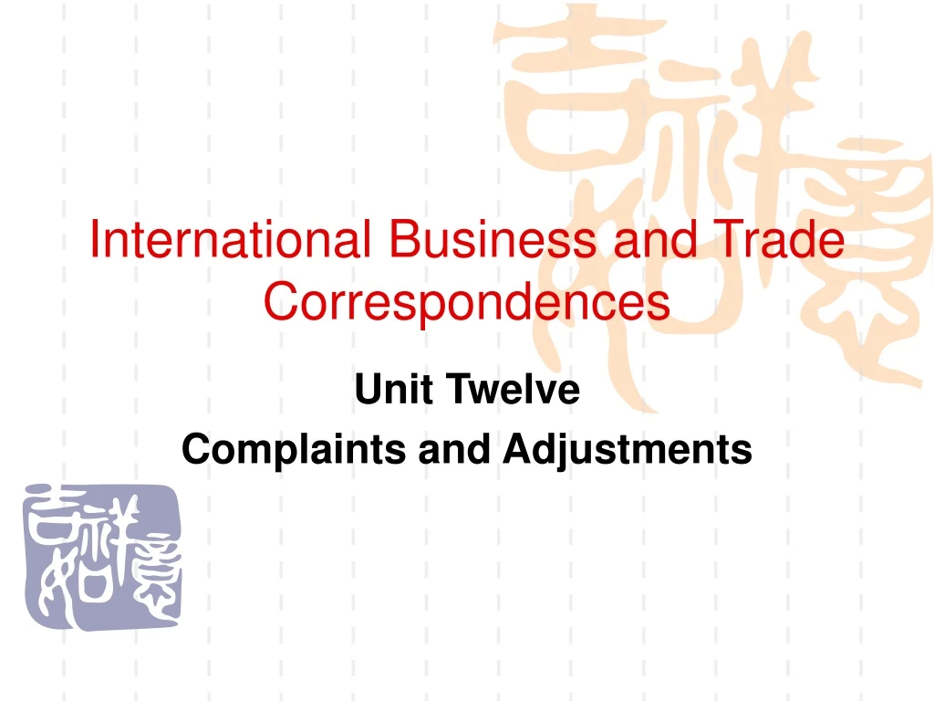 international business and trade correspondences
