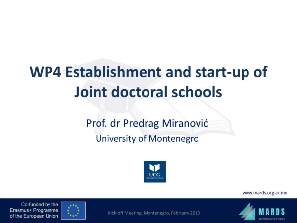 WP4 Establishment and start-up of Joint doctoral schools