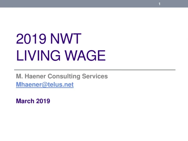 2019 NWT Living Wage
