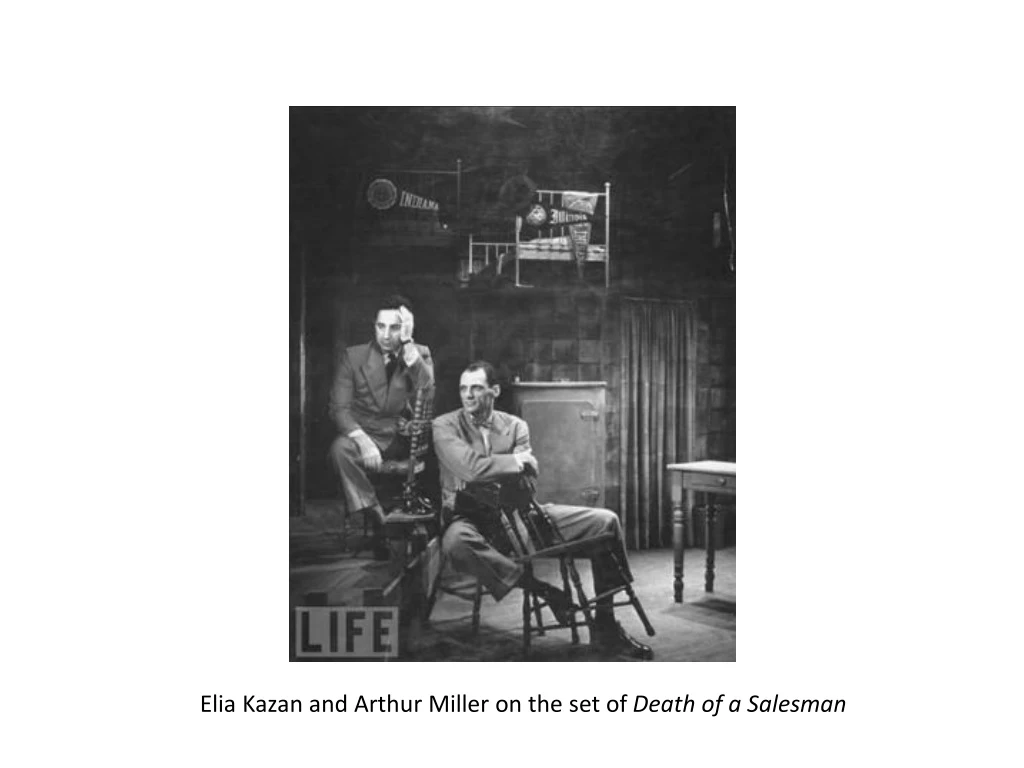 elia kazan and arthur miller on the set of death