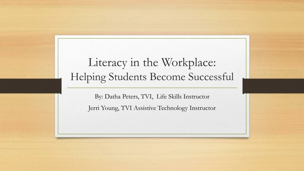 literacy in the workplace helping students become successful