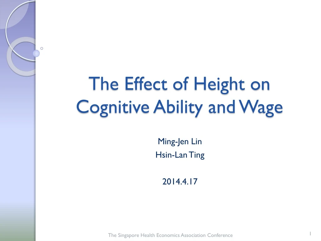 the effect of height on cognitive ability and wage