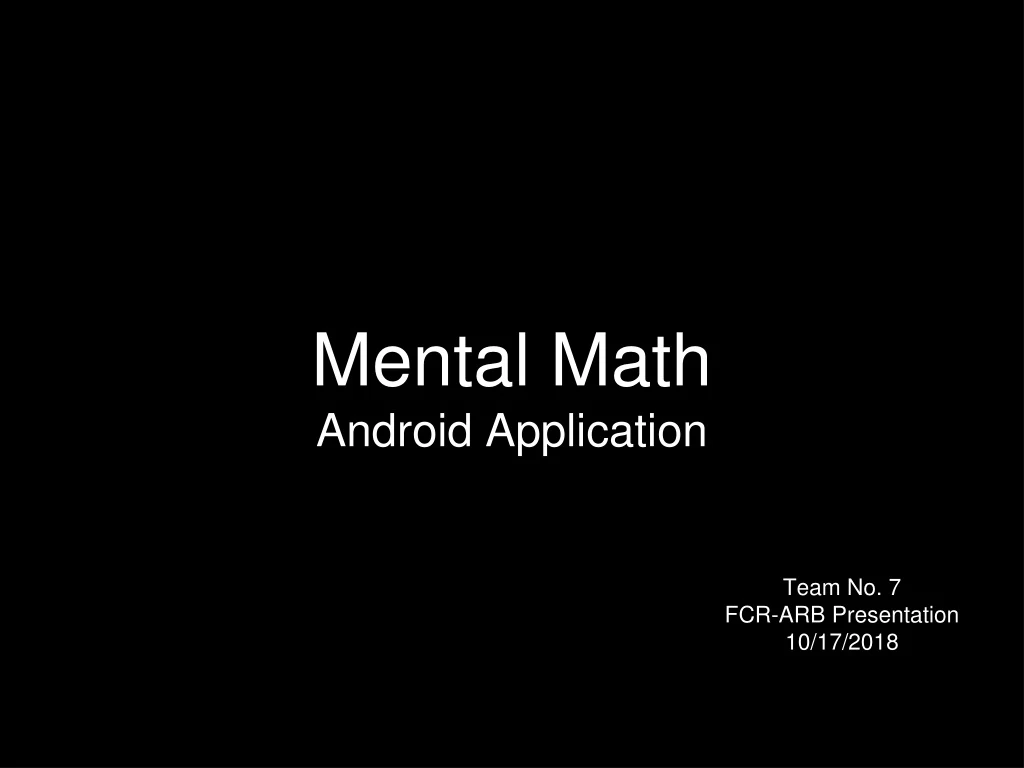 mental math android application