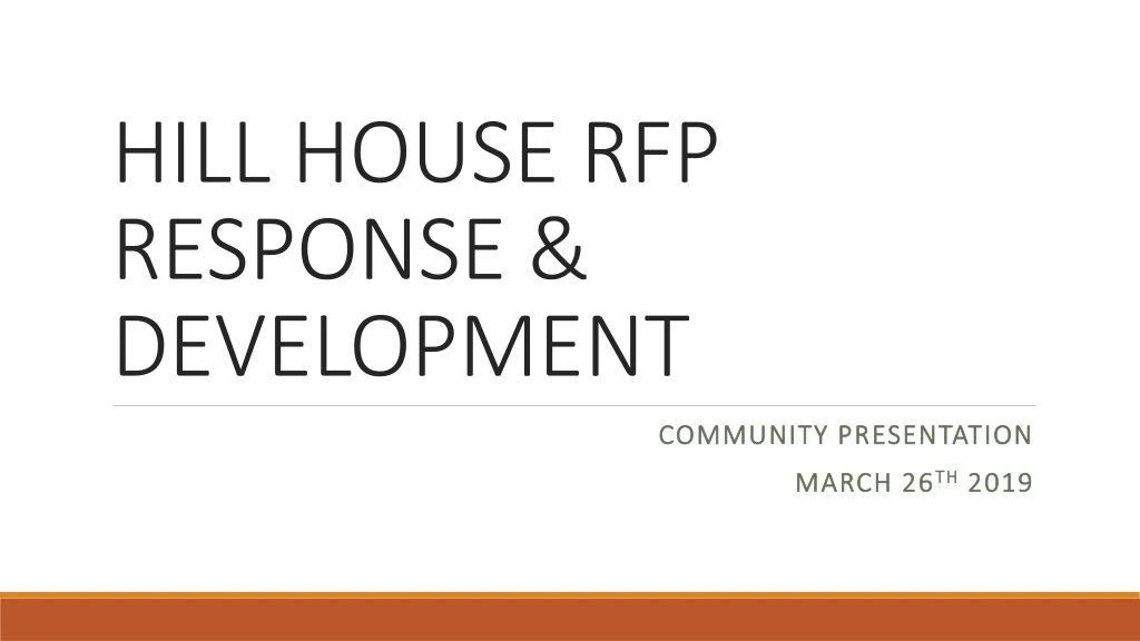 hill house rfp response development