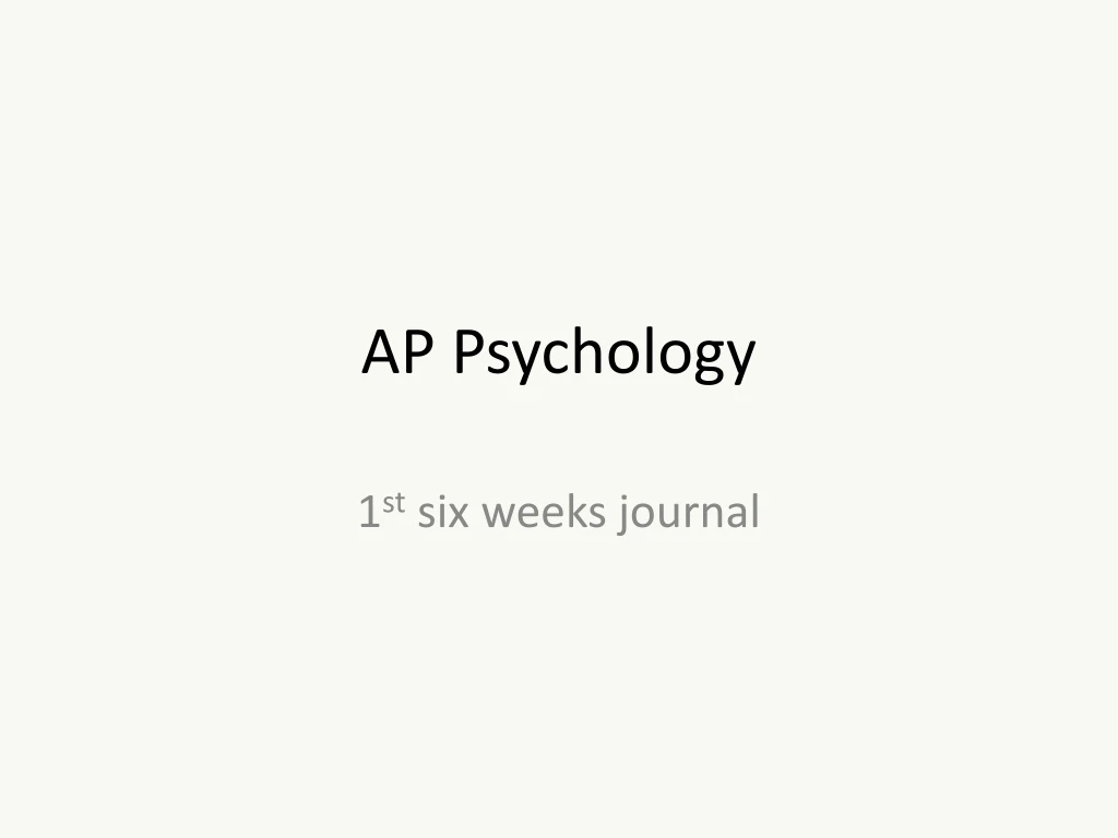 ap psychology