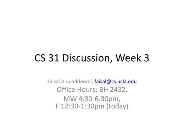 CS 31 Discussion, Week 3