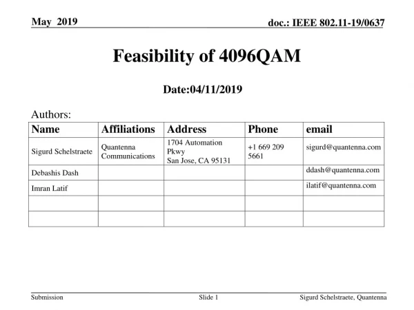 Feasibility of 4096QAM