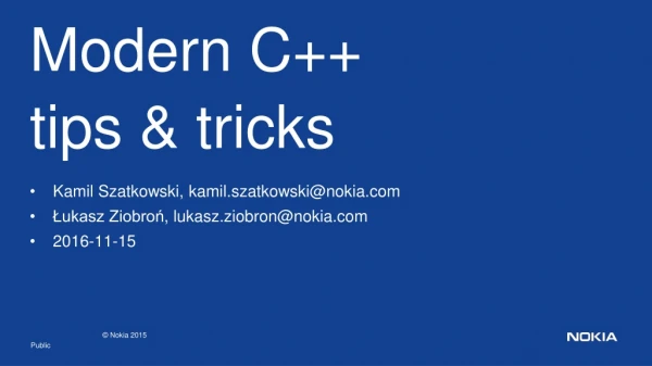 Modern C++ tips &amp; tricks
