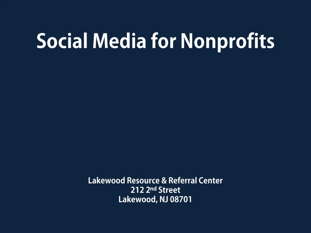 social media for nonprofits