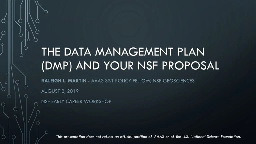 the data management plan dmp and your nsf proposal