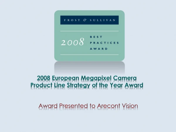 Award Presented to Arecont Vision