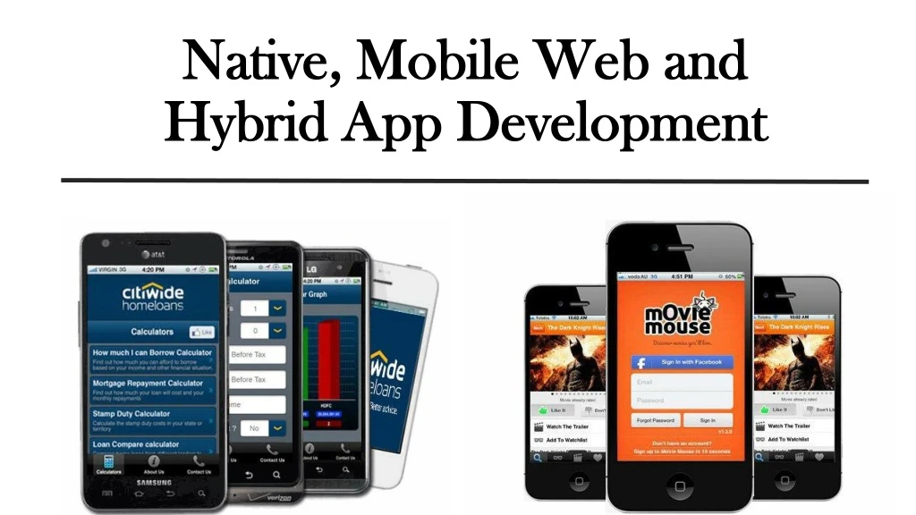 native mobile web and hybrid app development