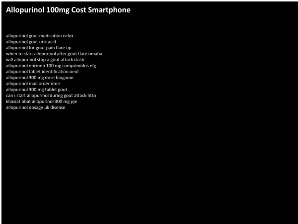Allopurinol 100mg Cost Smartphone