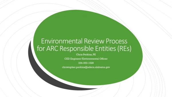 Environmental Review Process for ARC Responsible Entities (REs)