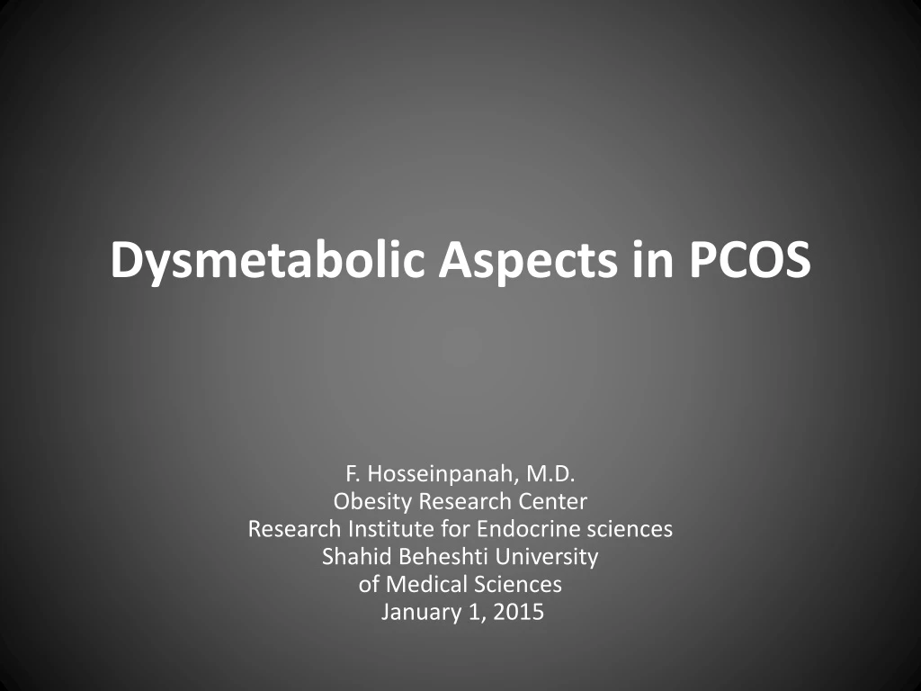dysmetabolic aspects in pcos